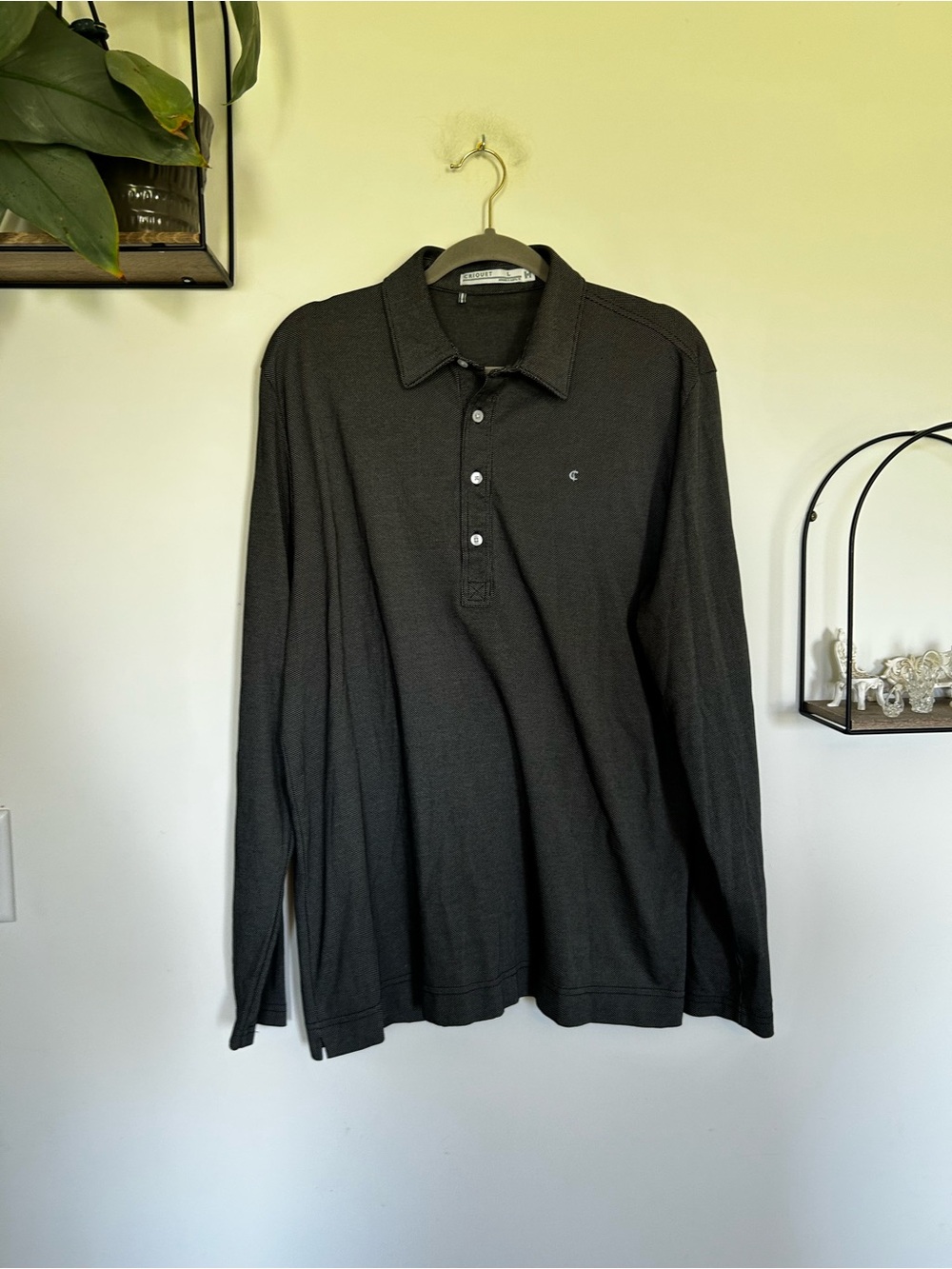 Criquet Black & White Long Sleeve Collared Shirt Men’s Size Large